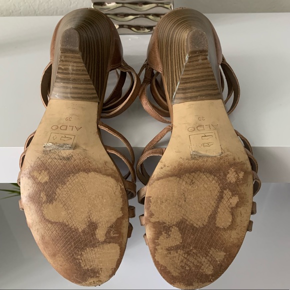 Aldo Leather Wedge Sandals - Picture 3 of 5